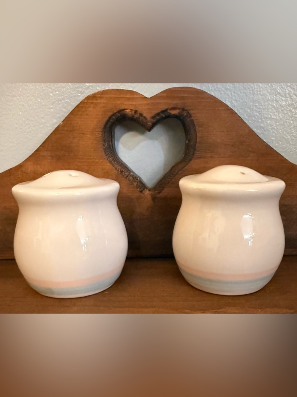 Vintage Pfaltzgraff Aura Pink Salt and Pepper Shaker Set